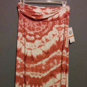Sequin Hearts Coral & White Maxi Skirt